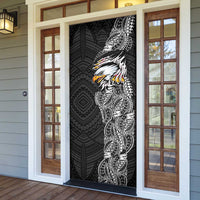 American Samoa Flag Day Door Cover Tribal Tattoo with Eagle Black