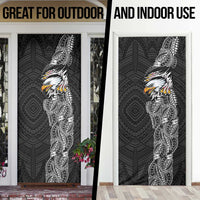 American Samoa Flag Day Door Cover Tribal Tattoo with Eagle Black