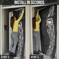 American Samoa Flag Day Door Cover Tribal Tattoo with Eagle Black