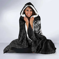 American Samoa Flag Day Hooded Blanket Tribal Tattoo with Eagle Black