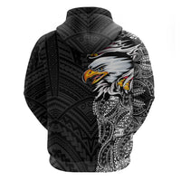 American Samoa Flag Day Hoodie Tribal Tattoo with Eagle Black