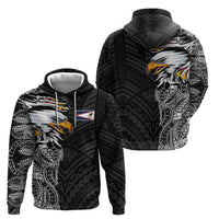 American Samoa Flag Day Hoodie Tribal Tattoo with Eagle Black