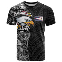 American Samoa Flag Day T Shirt Tribal Tattoo with Eagle Black