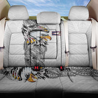 American Samoa Flag Day Back Car Seat Cover Tribal Tattoo with Eagle White