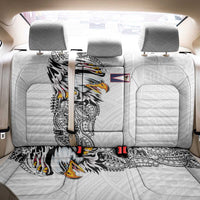 American Samoa Flag Day Back Car Seat Cover Tribal Tattoo with Eagle White