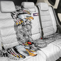 American Samoa Flag Day Back Car Seat Cover Tribal Tattoo with Eagle White