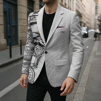 American Samoa Flag Day Blazer Tribal Tattoo with Eagle White LT03 - Polynesian Pride