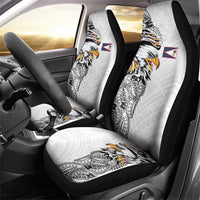 American Samoa Flag Day Car Seat Cover Tribal Tattoo with Eagle White