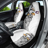 American Samoa Flag Day Car Seat Cover Tribal Tattoo with Eagle White