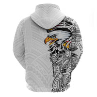 American Samoa Flag Day Hoodie Tribal Tattoo with Eagle White