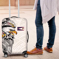 American Samoa Flag Day Luggage Cover Tribal Tattoo with Eagle White