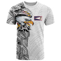 American Samoa Flag Day T Shirt Tribal Tattoo with Eagle White