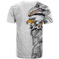 American Samoa Flag Day T Shirt Tribal Tattoo with Eagle White