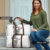American Samoa Flag Day Travel Bag Tribal Tattoo with Eagle White LT03 - Polynesian Pride