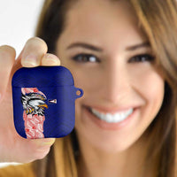 American Samoa Flag Day AirPods Case Tribal Tattoo with Eagle Blue-Red