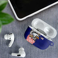 American Samoa Flag Day AirPods Case Tribal Tattoo with Eagle Blue-Red