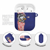 American Samoa Flag Day AirPods Case Tribal Tattoo with Eagle Blue-Red