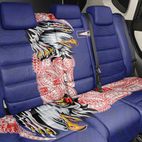 American Samoa Flag Day Back Car Seat Cover Tribal Tattoo with Eagle Blue-Red