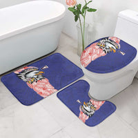 American Samoa Flag Day Bathroom Set Tribal Tattoo with Eagle Blue-Red