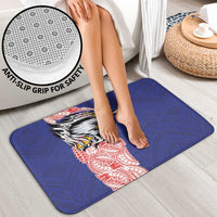 American Samoa Flag Day Bathroom Set Tribal Tattoo with Eagle Blue-Red