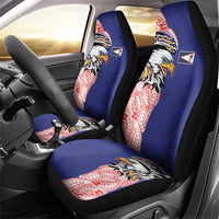 American Samoa Flag Day Car Seat Cover Tribal Tattoo with Eagle Blue-Red
