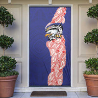 American Samoa Flag Day Door Cover Tribal Tattoo with Eagle Blue-Red