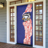 American Samoa Flag Day Door Cover Tribal Tattoo with Eagle Blue-Red