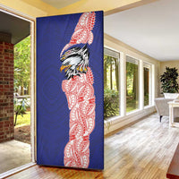 American Samoa Flag Day Door Cover Tribal Tattoo with Eagle Blue-Red