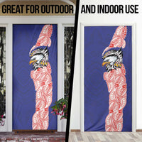 American Samoa Flag Day Door Cover Tribal Tattoo with Eagle Blue-Red