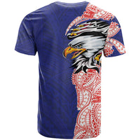 American Samoa Flag Day T Shirt Tribal Tattoo with Eagle Blue-Red