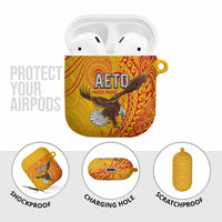 American Samoa Flag Day AirPods Case Fautasi Race Pago Pago-Aeto Eagle Wings Tribal Style
