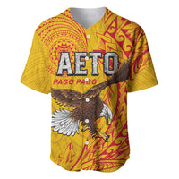 Personalised American Samoa Flag Day Baseball Jersey Fautasi Race Pago Pago-Aeto Eagle Wings Tribal Style
