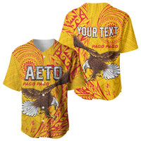 Personalised American Samoa Flag Day Baseball Jersey Fautasi Race Pago Pago-Aeto Eagle Wings Tribal Style
