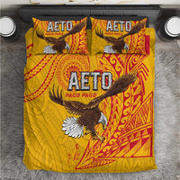 American Samoa Flag Day Bedding Set Fautasi Race Pago Pago-Aeto Eagle Wings Tribal Style