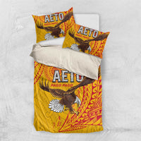 American Samoa Flag Day Bedding Set Fautasi Race Pago Pago-Aeto Eagle Wings Tribal Style