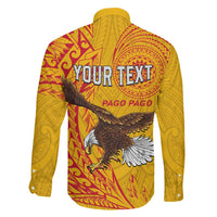 Personalised American Samoa Flag Day Family Matching Long Sleeve Bodycon Dress and Hawaiian Shirt Fautasi Race Pago Pago-Aeto Eagle Wings Tribal Style