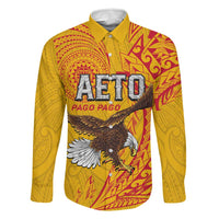 Personalised American Samoa Flag Day Family Matching Off Shoulder Maxi Dress and Hawaiian Shirt Fautasi Race Pago Pago-Aeto Eagle Wings Tribal Style