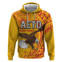 Personalised American Samoa Flag Day Hoodie Fautasi Race Pago Pago-Aeto Eagle Wings Tribal Style