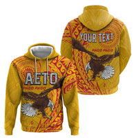 Personalised American Samoa Flag Day Hoodie Fautasi Race Pago Pago-Aeto Eagle Wings Tribal Style