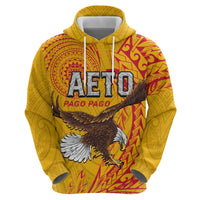 Personalised American Samoa Flag Day Hoodie Fautasi Race Pago Pago-Aeto Eagle Wings Tribal Style