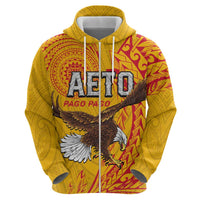 Personalised American Samoa Flag Day Hoodie Fautasi Race Pago Pago-Aeto Eagle Wings Tribal Style