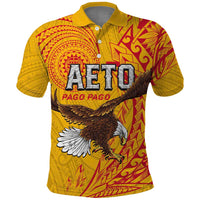 Personalised American Samoa Flag Day Polo Shirt Fautasi Race Pago Pago-Aeto Eagle Wings Tribal Style