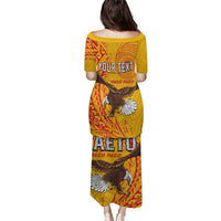 Personalised American Samoa Flag Day Puletasi Fautasi Race Pago Pago-Aeto Eagle Wings Tribal Style