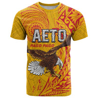 Personalised American Samoa Flag Day T Shirt Fautasi Race Pago Pago-Aeto Eagle Wings Tribal Style