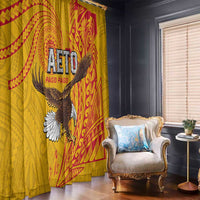American Samoa Flag Day Window Curtain Fautasi Race Pago Pago-Aeto Eagle Wings Tribal Style