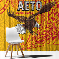 American Samoa Flag Day Window Curtain Fautasi Race Pago Pago-Aeto Eagle Wings Tribal Style