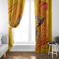 American Samoa Flag Day Window Curtain Fautasi Race Pago Pago-Aeto Eagle Wings Tribal Style