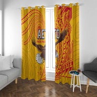 American Samoa Flag Day Window Curtain Fautasi Race Pago Pago-Aeto Eagle Wings Tribal Style