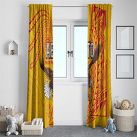 American Samoa Flag Day Window Curtain Fautasi Race Pago Pago-Aeto Eagle Wings Tribal Style