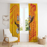 American Samoa Flag Day Window Curtain Fautasi Race Pago Pago-Aeto Eagle Wings Tribal Style